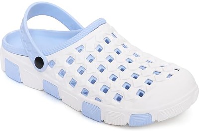 CLYMB Men Clogs(White, Blue , 7)