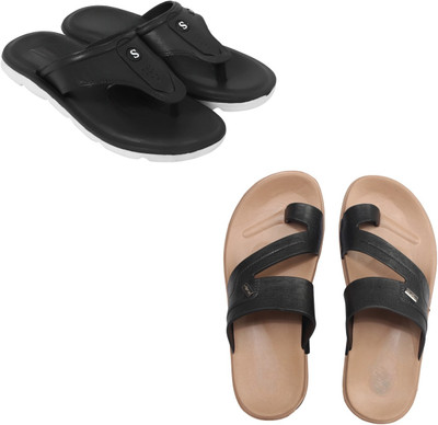 Vomoya Men Sandals(Black, Black , 7)