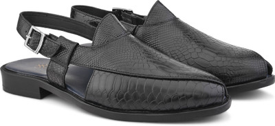 House of Pataudi Men Sandals(Black , 10)