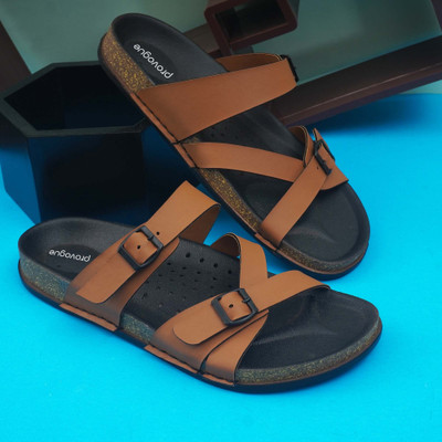 PROVOGUE Men Sandals(Tan , 7)