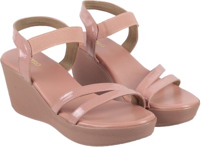 METRO Women Wedges(Pink , 8)