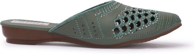 SHOKIYA Women Flats(Green , 5)