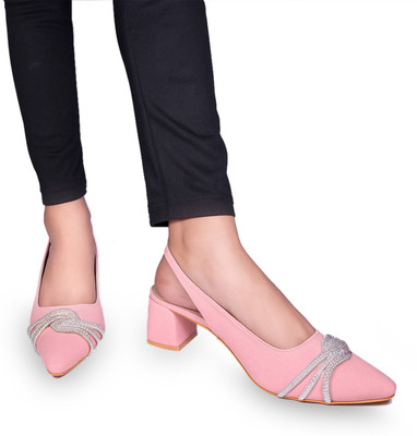 Magic Footwear Women Heels(Pink , 8)