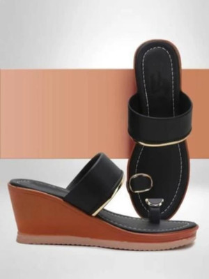UK Collection Women Wedges(Black , 6)