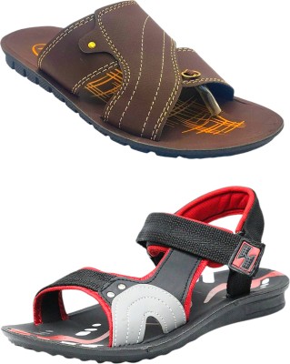 kullegs Men Sandals(Brown, Black , 6)