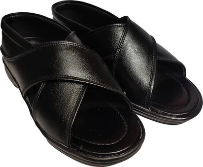 RURAL CRAFT Men Sandals(Black , 8)