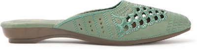 NIDIMA Women Flats(Green , 4)