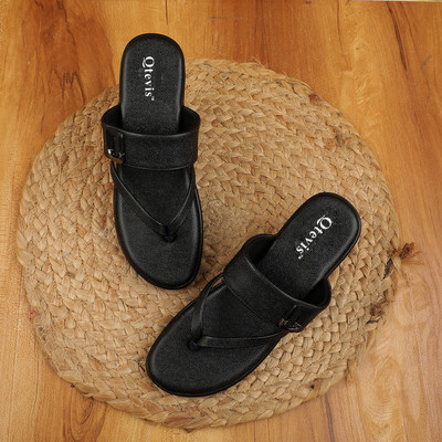 QTEVIS Women Wedges(Black , 8)