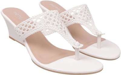 METRO Women Wedges(White , 3)