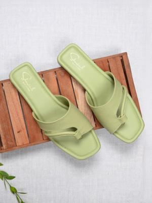 Shoestail Women Flats(Green , 7)