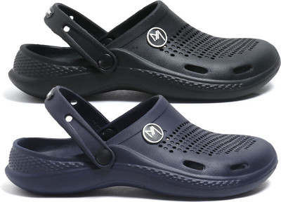 MILESTOE Men Clogs(Black, Blue , 9)