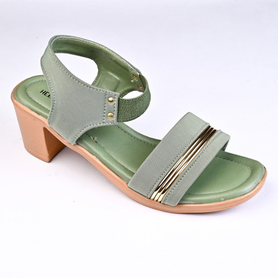 HEELISTIC Women Heels(Green , 8)