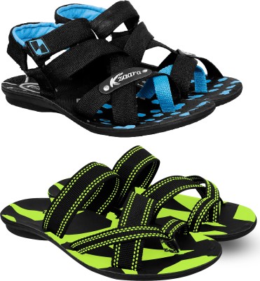 KANEGGYE Men Sports Sandals(Blue, Green , 9)