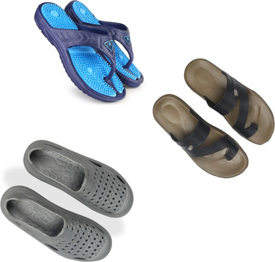 Vomoya Men Sandals(Blue, Black, Grey , 9)