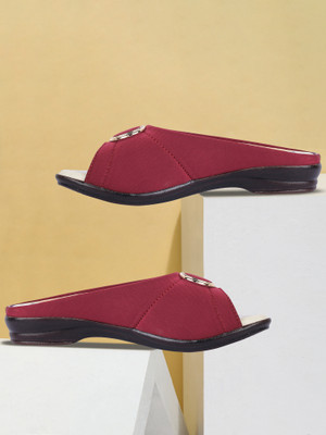 Global India Women Wedges(Red , 5)