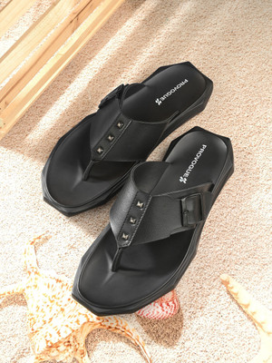 PROVOGUE Men Sandals(Black , 7)
