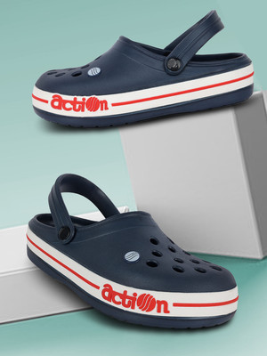 action ONTC-04 Men Clogs(Navy, Red , 9)