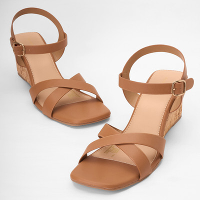 Forever Glam By Pantaloons Women Sandals(Brown , 8)