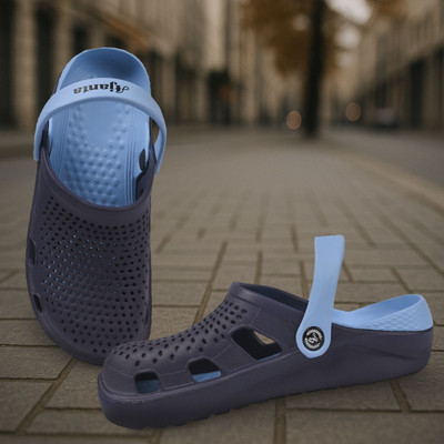 AJANTA Men Clogs(Blue, Grey , 9)