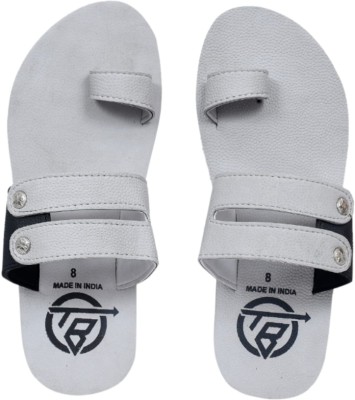 THE BABA Men Flip Flops(White , 6)