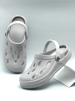 TOE CANDY Men Clogs(Grey , 8)