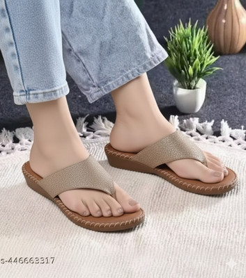 BLOSSOM Women Wedges(Gold , 4)