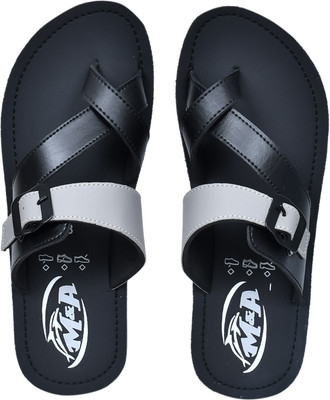 THE RAJA Men Sandals(Black, Grey , 8)