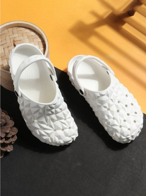 Footsace Men Clogs(White , 8)