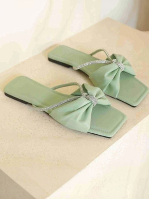 PZ MIR Women Flats(Green , 6)