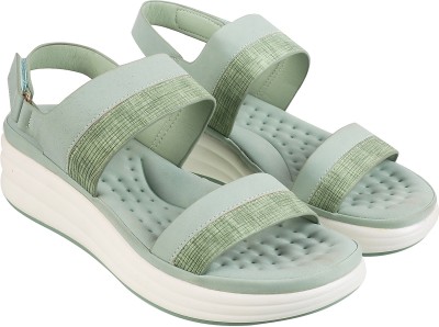 METRO Women Wedges(Green , 7)