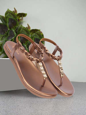 Picktoes Women Flats(Copper , 6)
