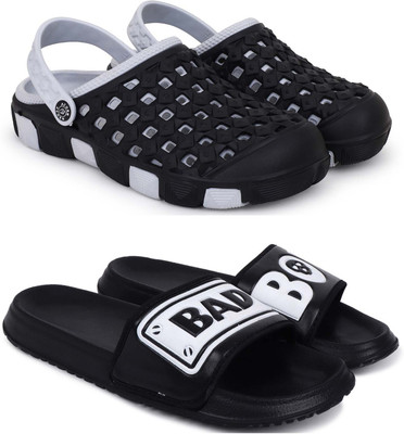 Pampy Angel Men Slippers(Grey, Black , 7)