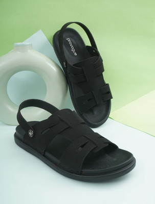 PROVOGUE Men Sandals(Black , 9)
