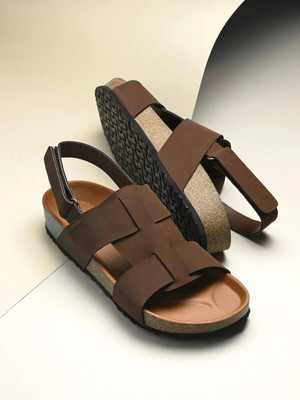 KILLER Stylish Dual Strap Buckle Design Men Casual(Brown , 7)
