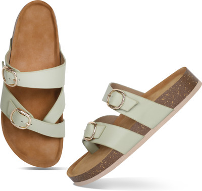 RAHEGAS Women Wedges(Off White, Brown , 4)