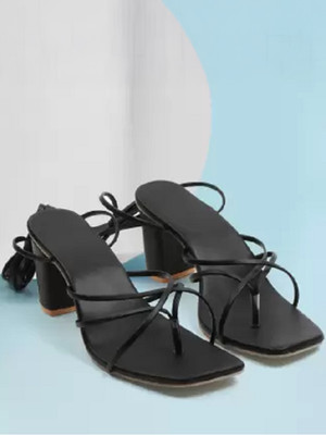 Fashion Tails Women Heels(Black , 5)