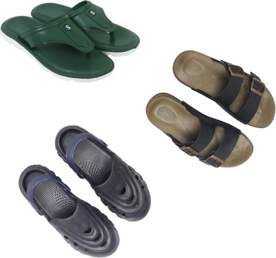 Vomoya Men Sandals(Green, Black, Blue , 7)