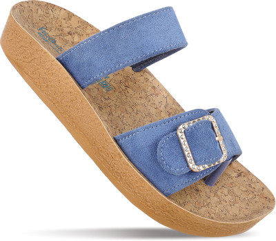 WALKAROO Women Flats(Blue , 6)