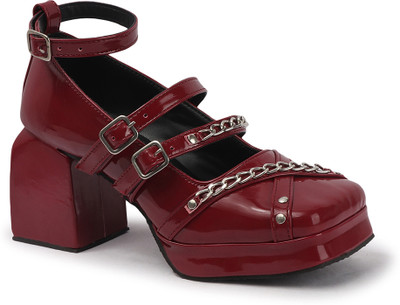 SELFIEE Women Heels(Maroon , 7)