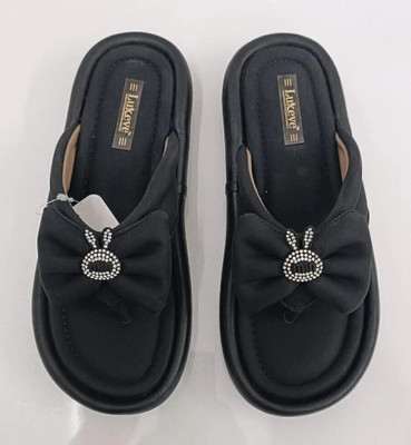 LUXEVE Women Flats(Black , 8)