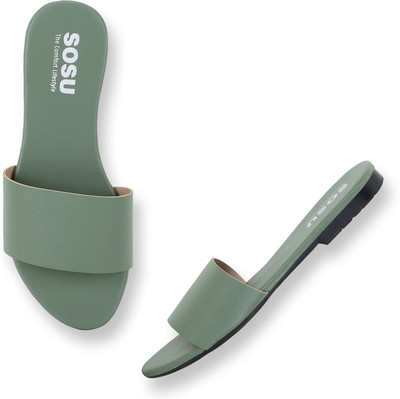 SOSU Women Flats(Green , 7)
