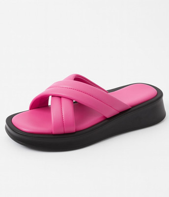 GG360 Women Wedges(Pink, Black , 8)