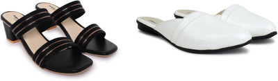 Todhwear Women Sandals(White, Black , 7)