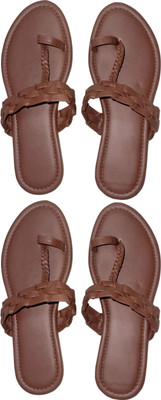 XiZUii Women Flats(Brown, Brown , 8)