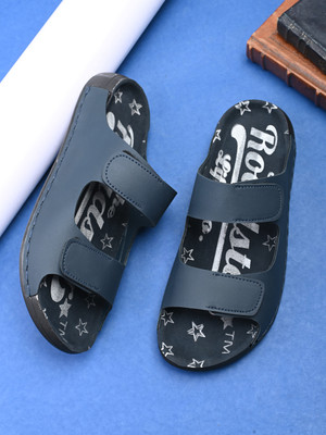 Roadster Velcro Strap Slide Men Sandals(Blue , 8)