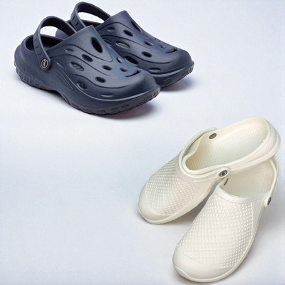 Monrav Men Clogs(Navy, White , 9)