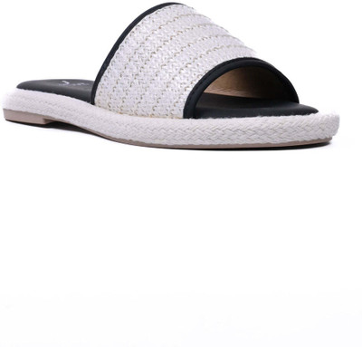 Jove Women Flats(Black, White , 3)