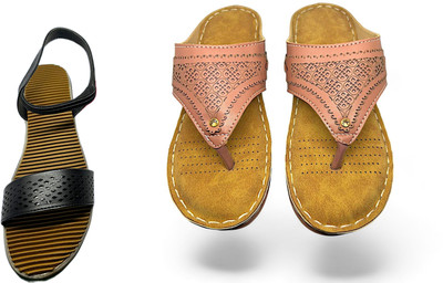 PGSPSOFT Women Casual(Gold, Pink, Black , 7)