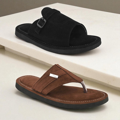 rajeraj Men Sandals(Black, Tan , 11)