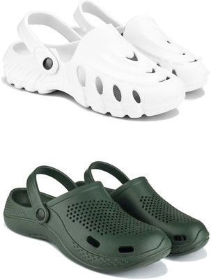 ABN Men Sandals(White, Green , 8)